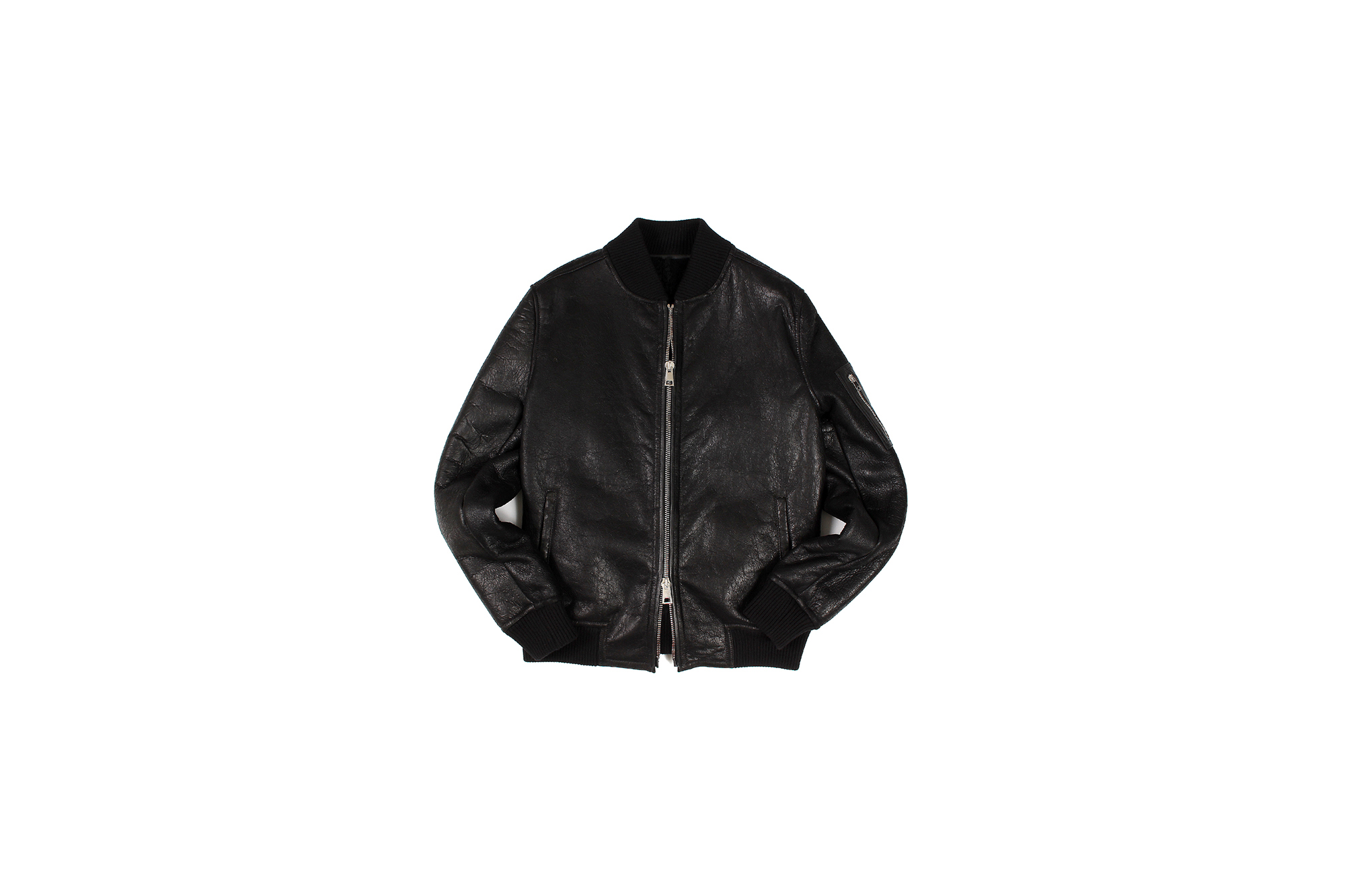 Solleciti (ソレシティ) MA-1 FLIGHT JACKET (MA-1 フライトジャケット) Cracked Muton (クラックムートン) フライトジャケット BLACK (ブラック) Made in italy (イタリア製) 愛知 名古屋 Alto e Diritto altoediritto アルトエデリット