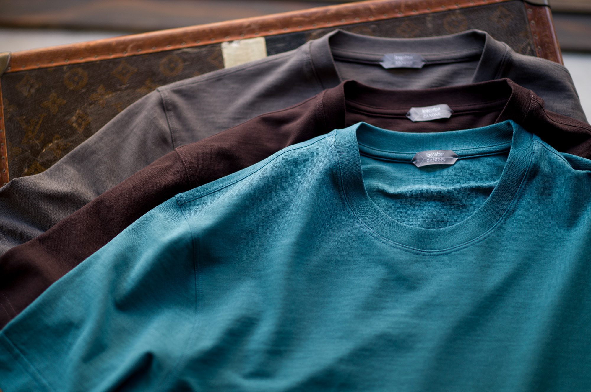 ZANONE Crew Neck T-shirt ice cotton Z2362(Turquoise),Z1094(Brown),Z0914(Gray) 2022SS アイスコットン Tシャツ ターコイズ ブラウン グレー 2022春夏 愛知 名古屋 Alto e Diritto altoediritto アルトエデリット Tシャツ