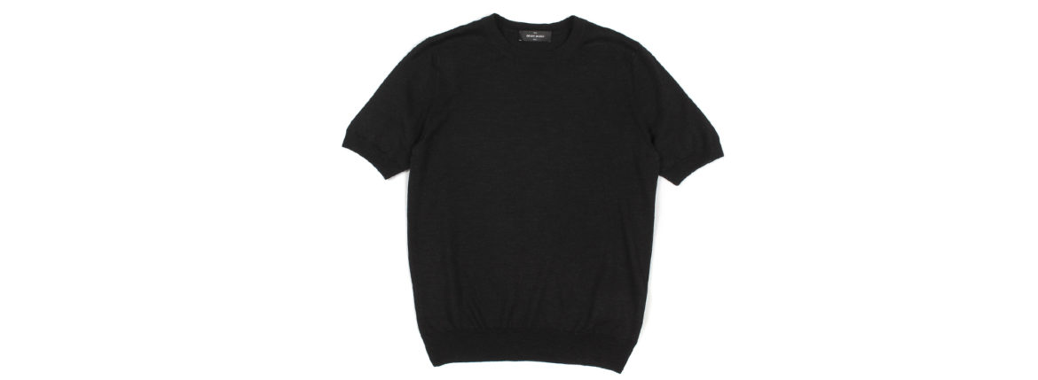 Gran Sasso (グランサッソ) Cashmere Silk Linen Knit T-shirt (カシミヤシルクリネン ニット Tシャツ) クルーネック ニット Tシャツ BLACK (ブラック・099) made in italy (イタリア製) 2022 春夏新作 【入荷しました】【フリー分発売開始】愛知 名古屋 Alto e Diritto altoediritto アルトエデリット