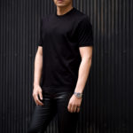 Gran Sasso (グランサッソ) Crew Neck T-shirt (クルーネック Tシャツ) Mercerised Cotton マーセライズドコットン Tシャツ BLACK (ブラック・099) made in italy (イタリア製) 2022春夏新作のイメージ