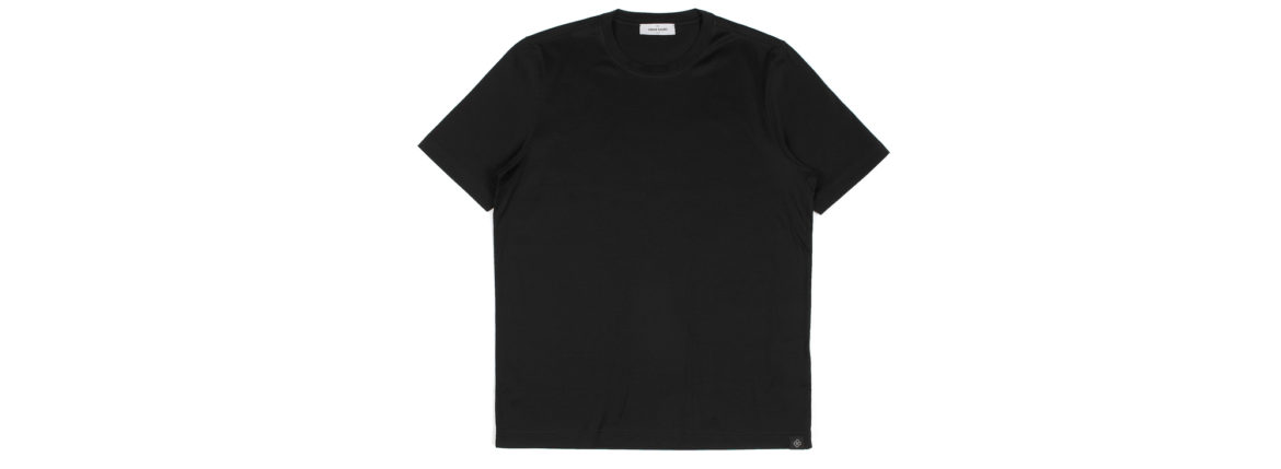 Gran Sasso (グランサッソ) Crew Neck T-shirt (クルーネック Tシャツ) Mercerised Cotton マーセライズドコットン Tシャツ BLACK (ブラック・099) made in italy (イタリア製) 2022春夏新作 【入荷しました】【フリー分発売開始】のイメージ
