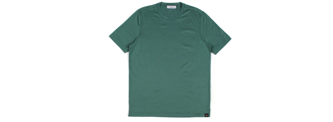 Gran Sasso (グランサッソ) Crew Neck T-shirt (クルーネック Tシャツ) Mercerised Cotton マーセライズドコットン Tシャツ GREEN (グリーン・481) made in italy (イタリア製) 2022秋冬新作 【入荷しました】【フリー分発売開始】愛知 名古屋 Alto e Diritto altoediritto アルトエデリット