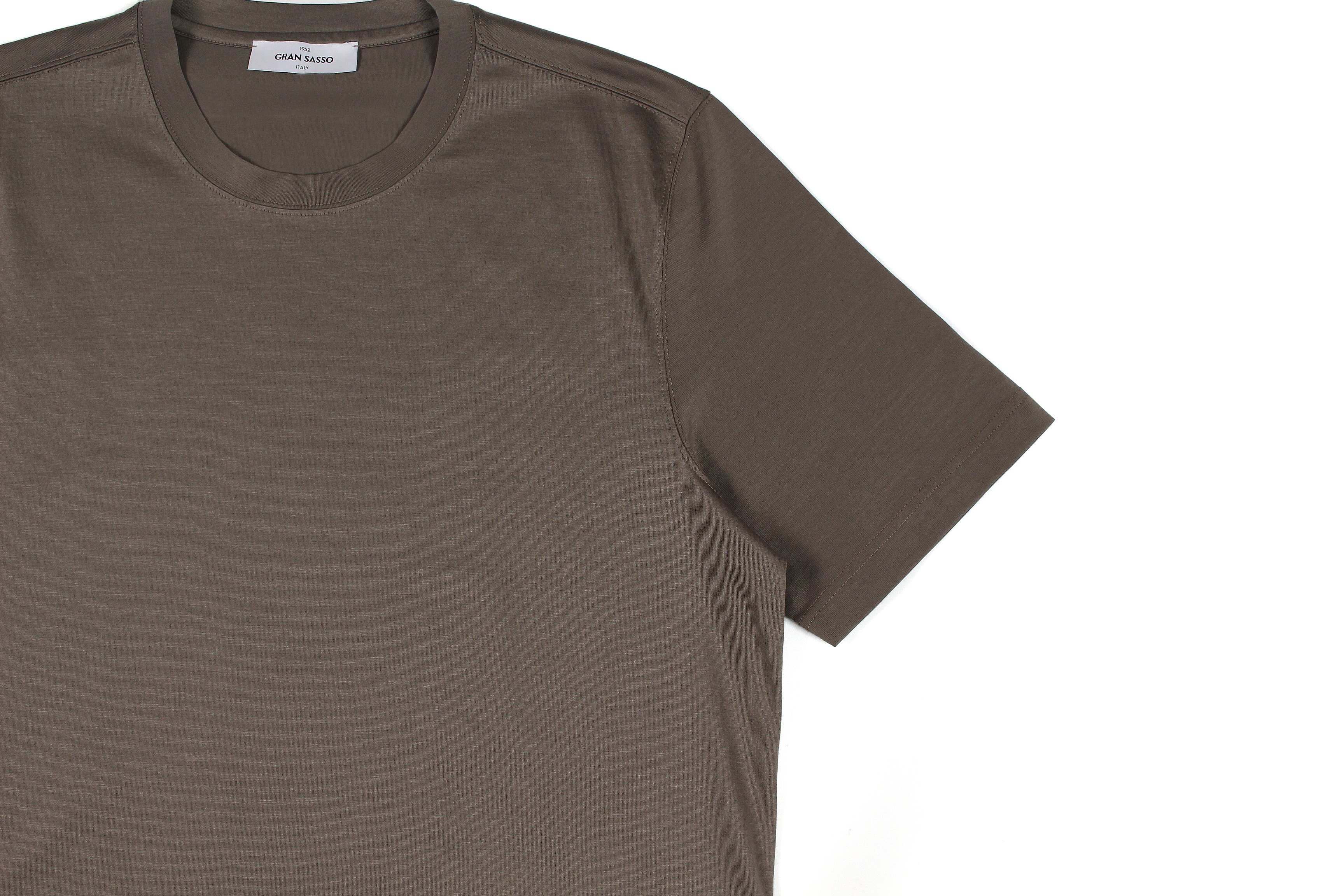 Gran Sasso (グランサッソ) Crew Neck T-shirt (クルーネック Tシャツ) Mercerised Cotton マーセライズドコットン Tシャツ TAUPE (トープ・171) made in italy (イタリア製) 2022春夏新作 【入荷しました】【フリー分発売開始】愛知 名古屋 Alto e Diritto altoediritto アルトエデリット