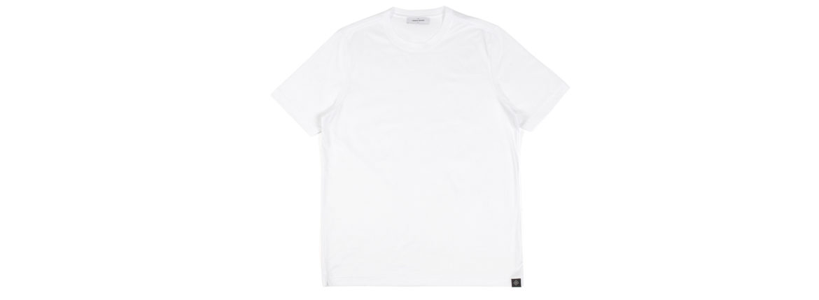 Gran Sasso (グランサッソ) Crew Neck T-shirt (クルーネック Tシャツ) Mercerised Cotton マーセライズドコットン Tシャツ WHITE (ホワイト・001) made in italy (イタリア製) 2022春夏新作 【入荷しました】【フリー分発売開始】愛知 名古屋 Alto e Diritto altoediritto アルトエデリット