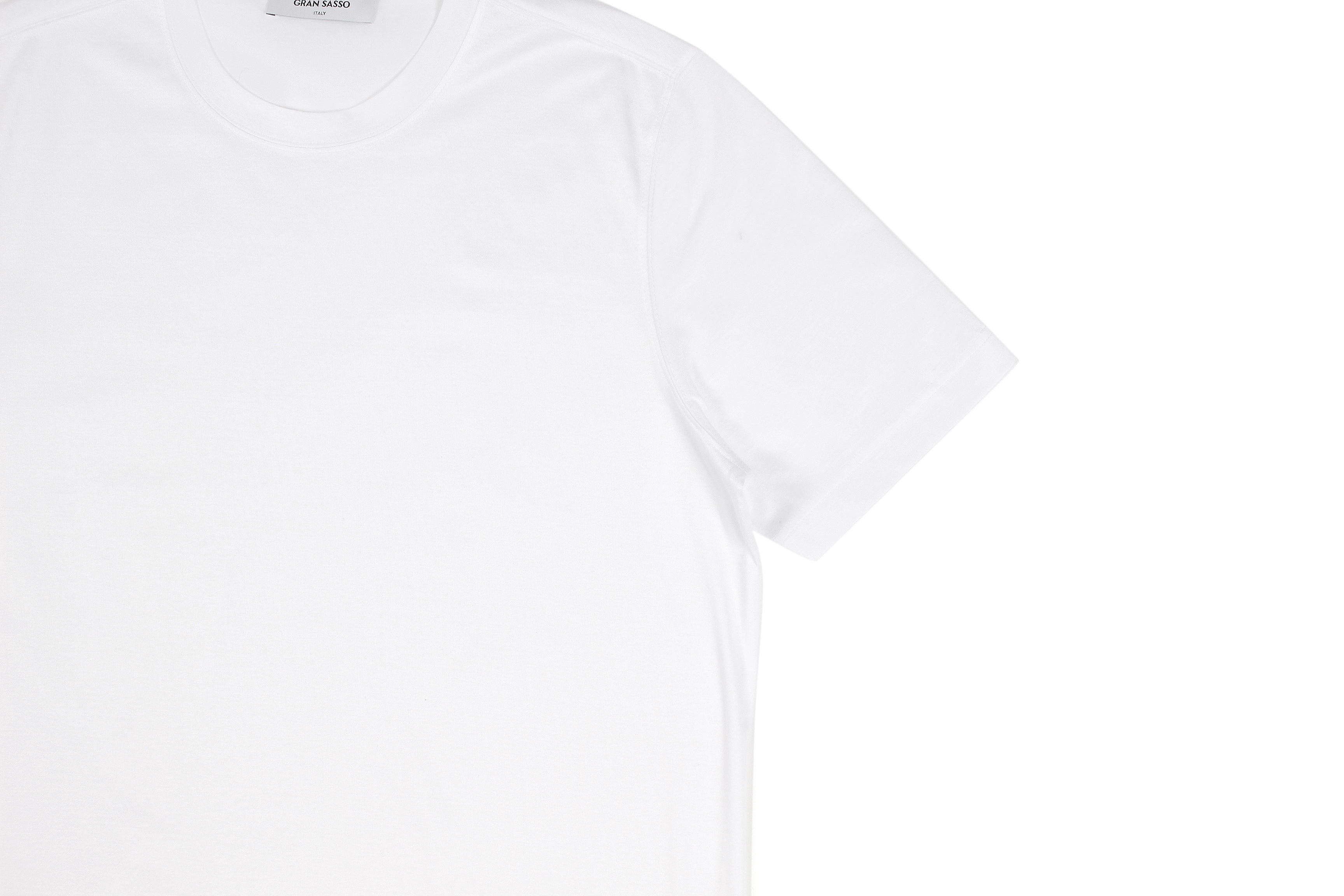 Gran Sasso (グランサッソ) Crew Neck T-shirt (クルーネック Tシャツ) Mercerised Cotton マーセライズドコットン Tシャツ WHITE (ホワイト・001) made in italy (イタリア製) 2022春夏新作 【入荷しました】【フリー分発売開始】愛知 名古屋 Alto e Diritto altoediritto アルトエデリット