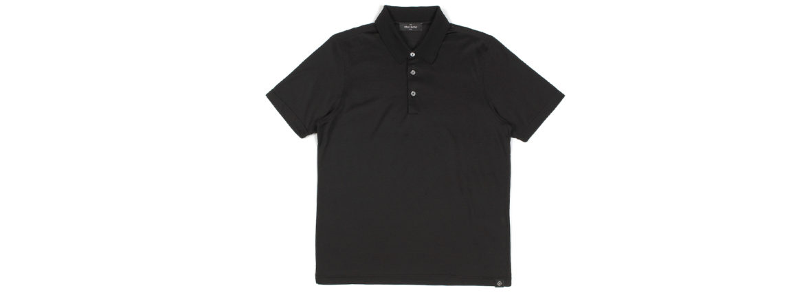 Gran Sasso (グランサッソ) Silk Polo Shirt (シルクポロシャツ) SETA (シルク 100%) シルク ポロシャツ BLACK (ブラック・303) made in italy (イタリア製) 2022 春夏新作 【入荷しました】【フリー分発売開始】愛知 名古屋 Alto e Diritto altoediritto アルトエデリット