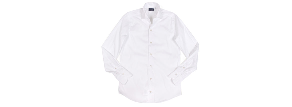 Finamore (フィナモレ) SEUL ITALIAN COLOR STRETCH COTTON SHIRTS ストレッチコットン ワンピースカラー シャツ WHITE (ホワイト・01) made in italy (イタリア製) 2022 春夏新作 愛知 名古屋 altoediritto アルトエデリット シャツ 長袖シャツドレスシャツ