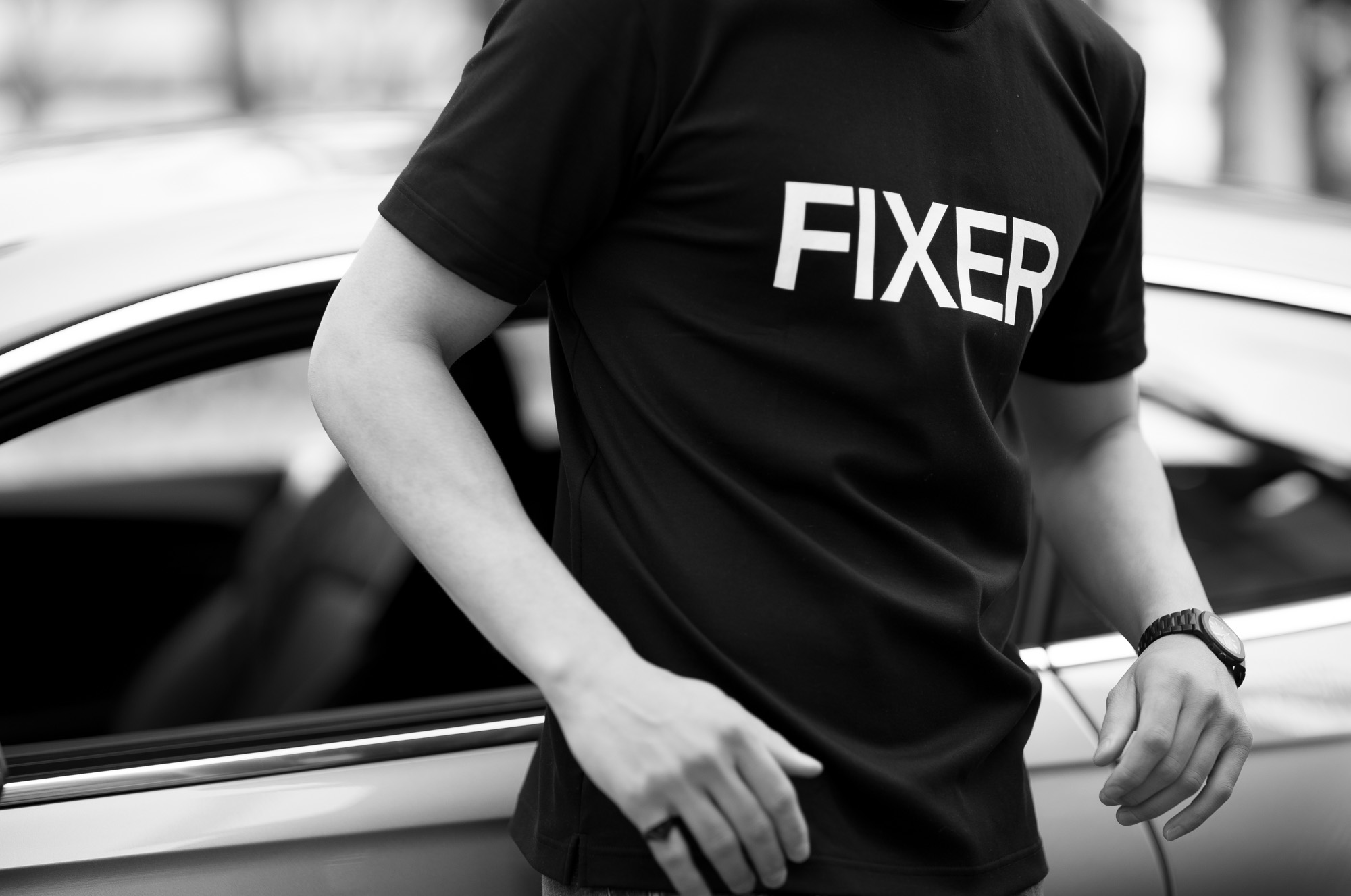 FIXER FTS-02 Print Crew Neck T-shirt BLACK 【Special Model】【東京限定】フィクサー プリントTシャツ ブラック ホワイトロゴ 愛知 名古屋 Alto e Diritto altoediritto アルトエデリット 東京限定