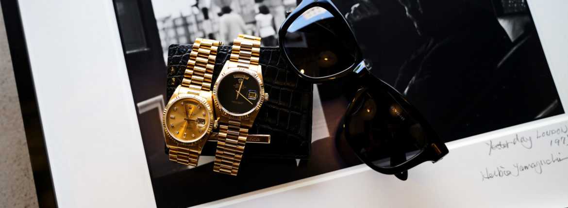 Georges de Patricia "Cloud Crocodile 18K GOLD" × ROLEX DAY-DATE "18238" Champagne Gold Dial 10P Diamond × ROLEX DAY-DATE "18238" Onyx Dial × FIXER "BLACK PANTHER 18K GOLD BLACK SMOKE" ジョルジュドパトリシア クラウドクロコダイル 18Kゴールド ロレックス デイデイト シャンパンゴールド 10Pダイヤモンド オニキスダイヤル フィクサー ブラックパンサー ブラックスモーク 愛知 名古屋 Alto e Diritto altoediritto アルトエデリット