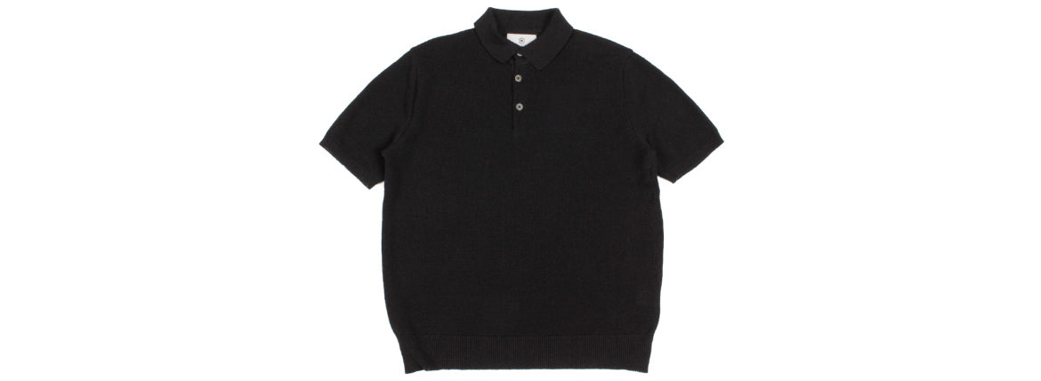 RIVORA (リヴォラ) Tuck Kanoko Polo リネンシルク タックカノコポロシャツ BLACK (ブラック・010)　MADE IN JAPAN (日本製) 2022 春夏新作 愛知 名古屋 Alto e Diritto altoediritto アルトエデリット