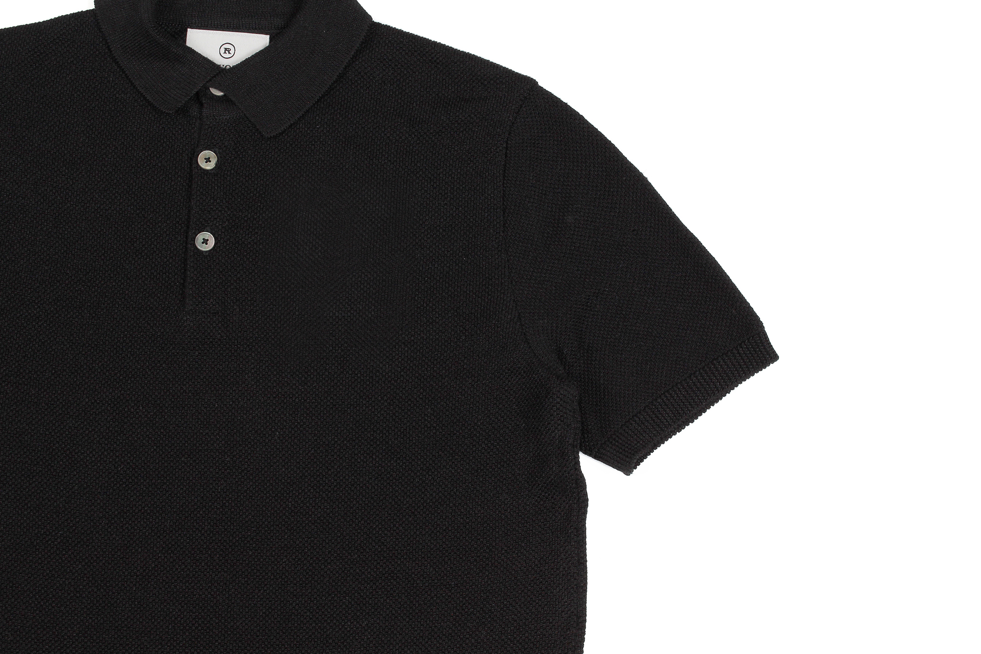 RIVORA (リヴォラ) Tuck Kanoko Polo リネンシルク タックカノコポロシャツ BLACK (ブラック・010)　MADE IN JAPAN (日本製) 2022 春夏新作 愛知 名古屋 Alto e Diritto altoediritto アルトエデリット 