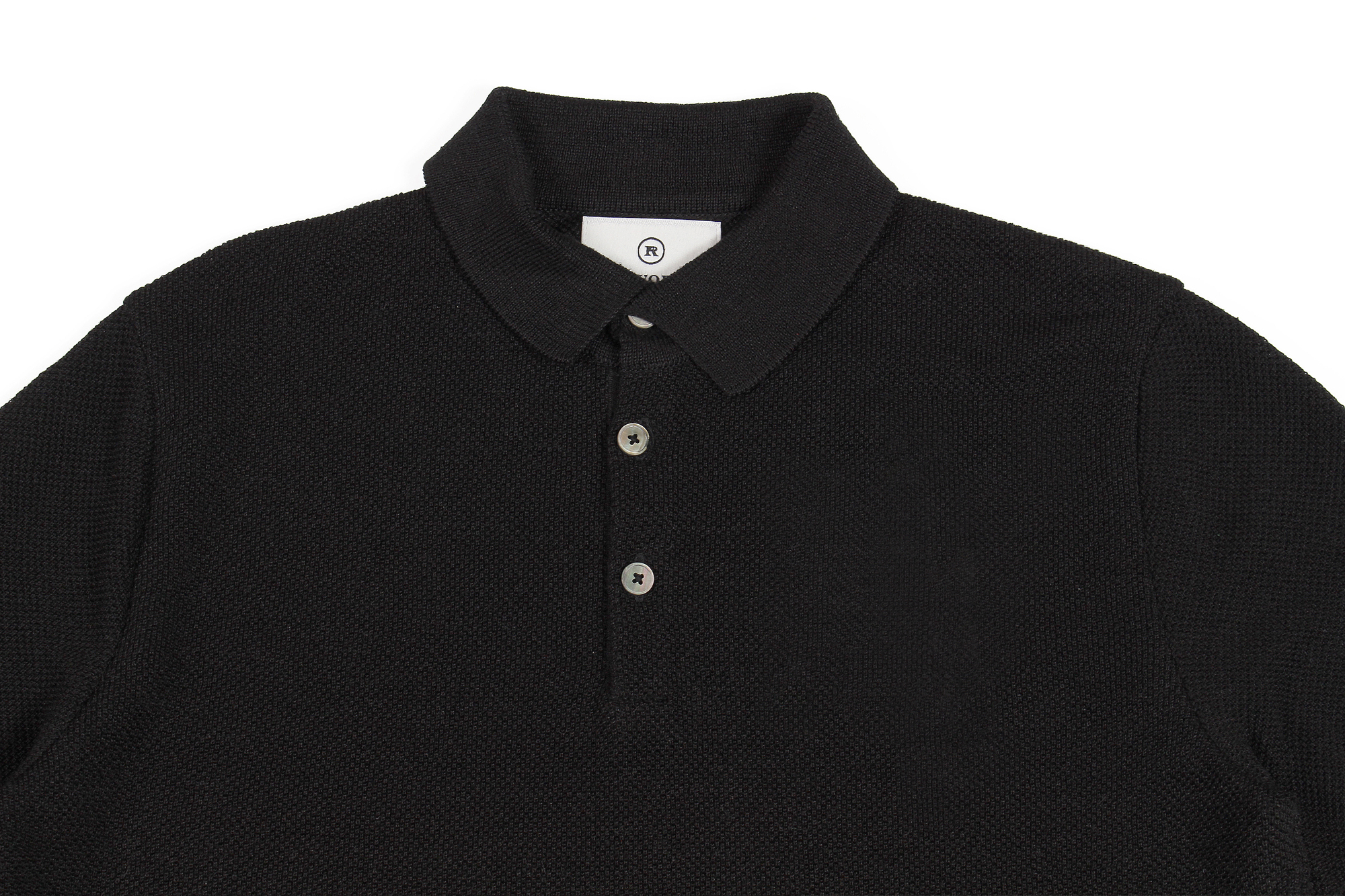 RIVORA (リヴォラ) Tuck Kanoko Polo リネンシルク タックカノコポロシャツ BLACK (ブラック・010)　MADE IN JAPAN (日本製) 2022 春夏新作 愛知 名古屋 Alto e Diritto altoediritto アルトエデリット 