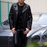 SAINT LAURENT (サンローラン) L01 MOTORCYCLE JACKET (モーターサイクルジャケット) ラムレザー ダブル ライダース ジャケット BLACK(ブラック) Made in italy (イタリア製)のイメージ