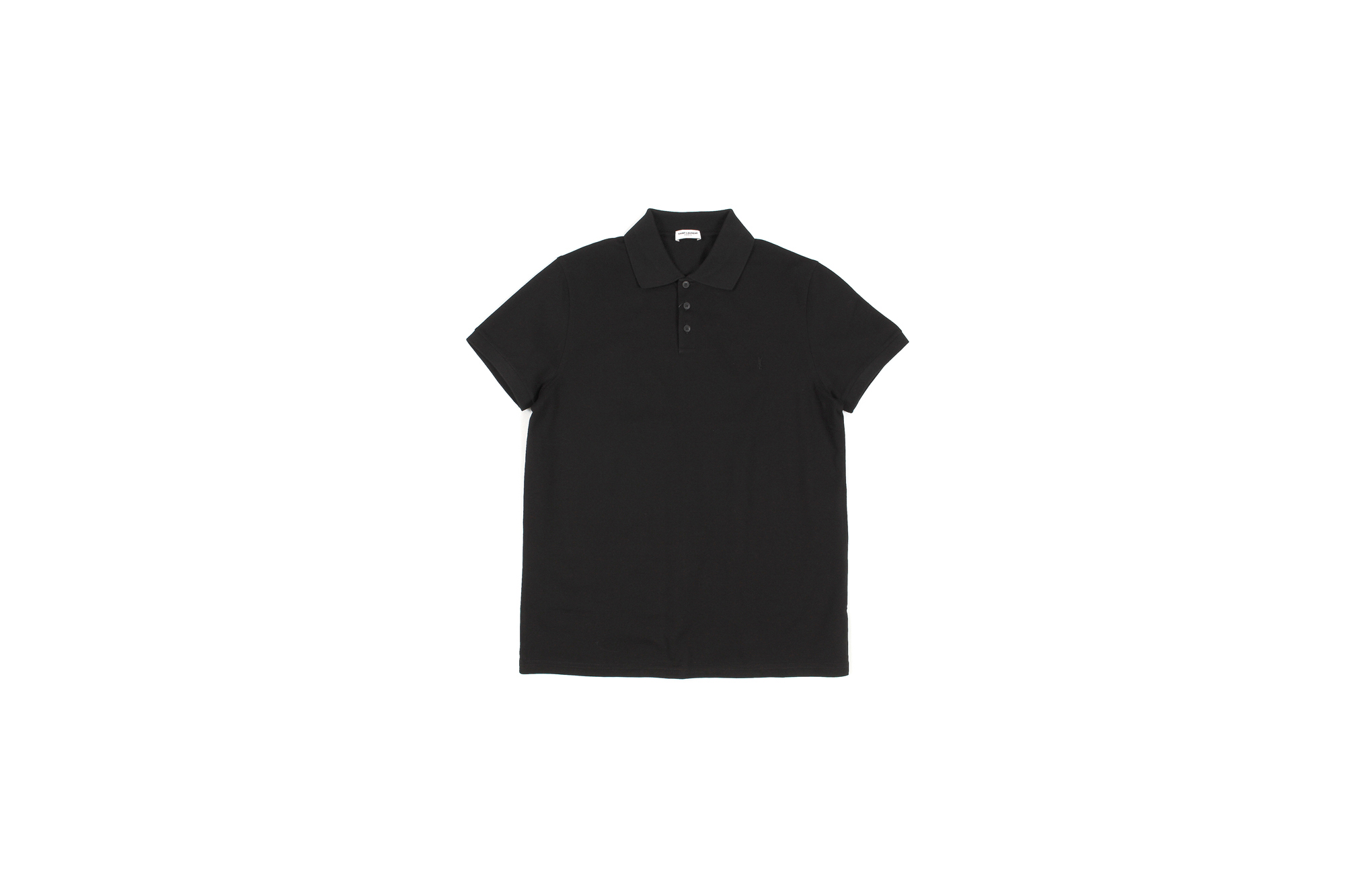 SAINT LAURENT (サンローラン) MONOGRAM POLO SHIRT (モノグラム ポロシャツ) COTTON PIQUE (コットンピケ) ポロシャツ BLACK (ブラック) Made in italy (イタリア製) 2022 愛知 名古屋 Alto e Diritto altoediritto アルトエデリット ポロ