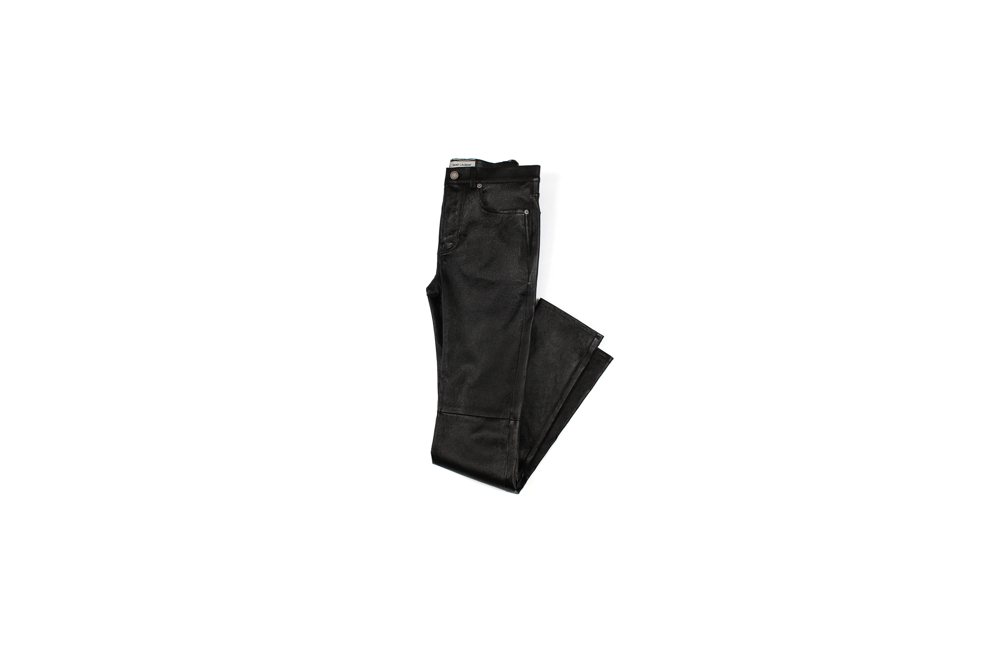 SAINT LAURENT (サンローラン) SKINNY-FIT STRETCH GRAIN LEATHER PANTS (スキニーフィット ストレッチ グレイン レザー パンツ) スキニー ストレッチ ラムレザー パンツ BLACK (ブラック) Made in italy (イタリア製) 2022 愛知 名古屋 Alto e Diritto altoediritto アルトエデリット レザーパンツ 革パン