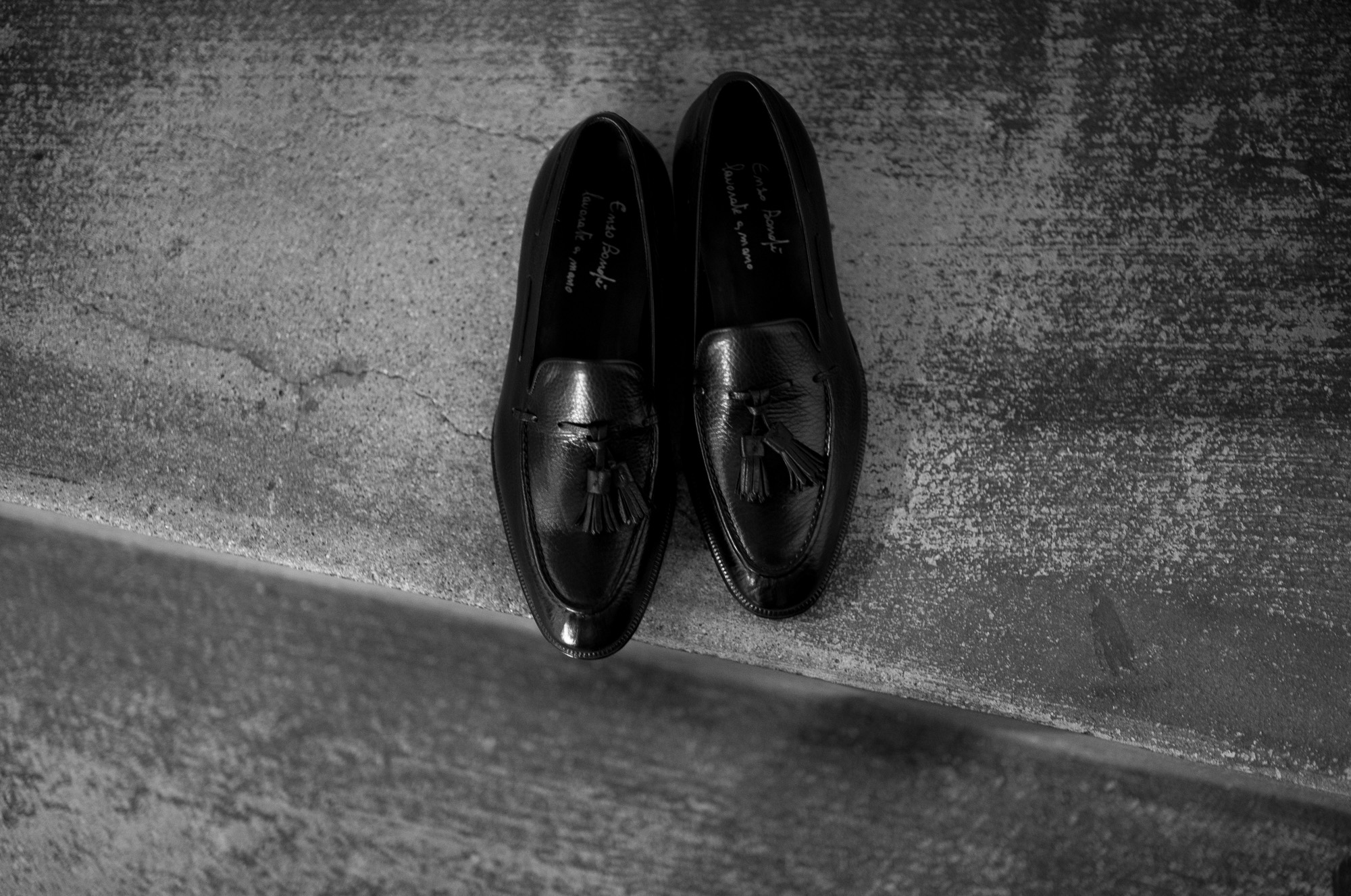 ENZO BONAFE(エンツォボナフェ) ART. EB-07 Tassel Loafer タッセルローファー LAMA LEATHER ラマレザー ドレスシューズ ローファー NERO(ブラック) made in italy (イタリア製) 2022 春夏新作 愛知 名古屋 Alto e Diritto altoediritto アルトエデリット シボ黒