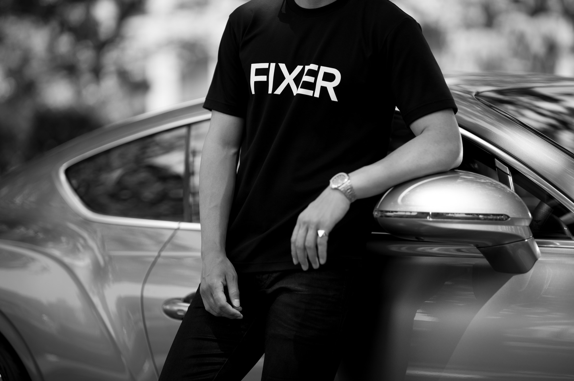 FIXER FTS-02 Print Crew Neck T-shirt BLACK 【Special Model】【東京限定】フィクサー プリントTシャツ ブラック ホワイトロゴ 愛知 名古屋 Alto e Diritto altoediritto アルトエデリット 東京限定