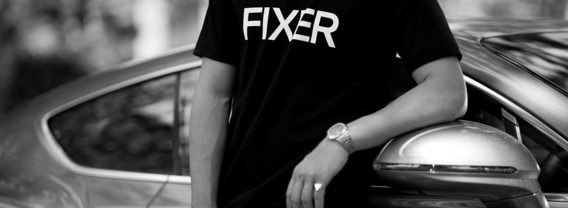 FIXER FTS-02 Print Crew Neck T-shirt BLACK 【Special Model】【東京限定】フィクサー プリントTシャツ ブラック ホワイトロゴ 愛知 名古屋 Alto e Diritto altoediritto アルトエデリット 東京限定