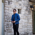 cuervo bopoha (クエルボ ヴァローナ) Satisfaction Leather Collection (サティスファクション レザー コレクション) RICHARD (リチャード) CALF SKIN (シュリンクカーフレザー) シングル ライダース ジャケット BLUE (ブルー) MADE IN JAPAN (日本製) 2022 【Special Model】【ご予約受付中】のイメージ