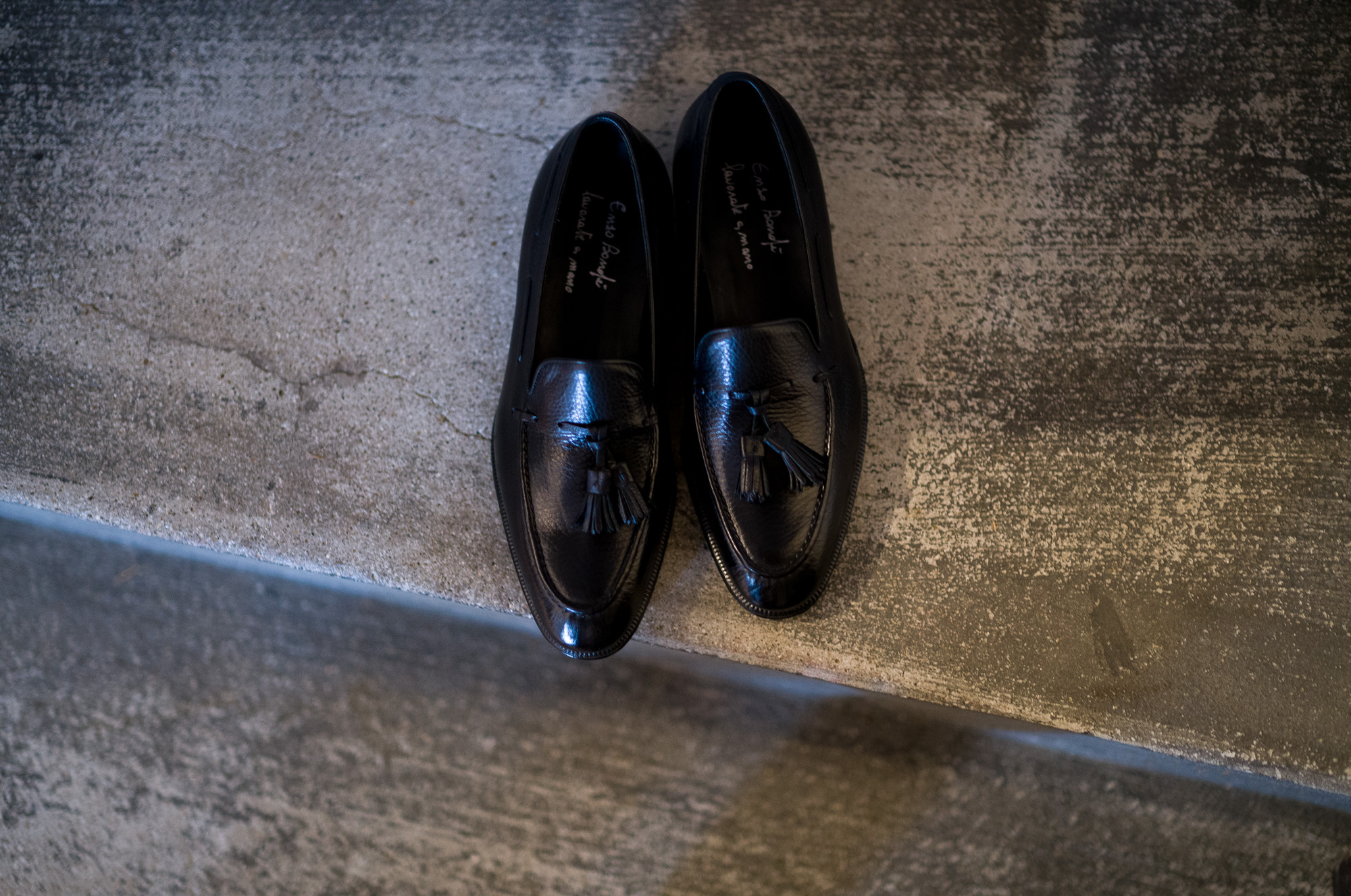 ENZO BONAFE(エンツォボナフェ) ART. EB-07 Tassel Loafer タッセルローファー LAMA LEATHER ラマレザー ドレスシューズ ローファー NERO(ブラック) made in italy (イタリア製) 2022 春夏新作 愛知 名古屋 Alto e Diritto altoediritto アルトエデリット シボ黒