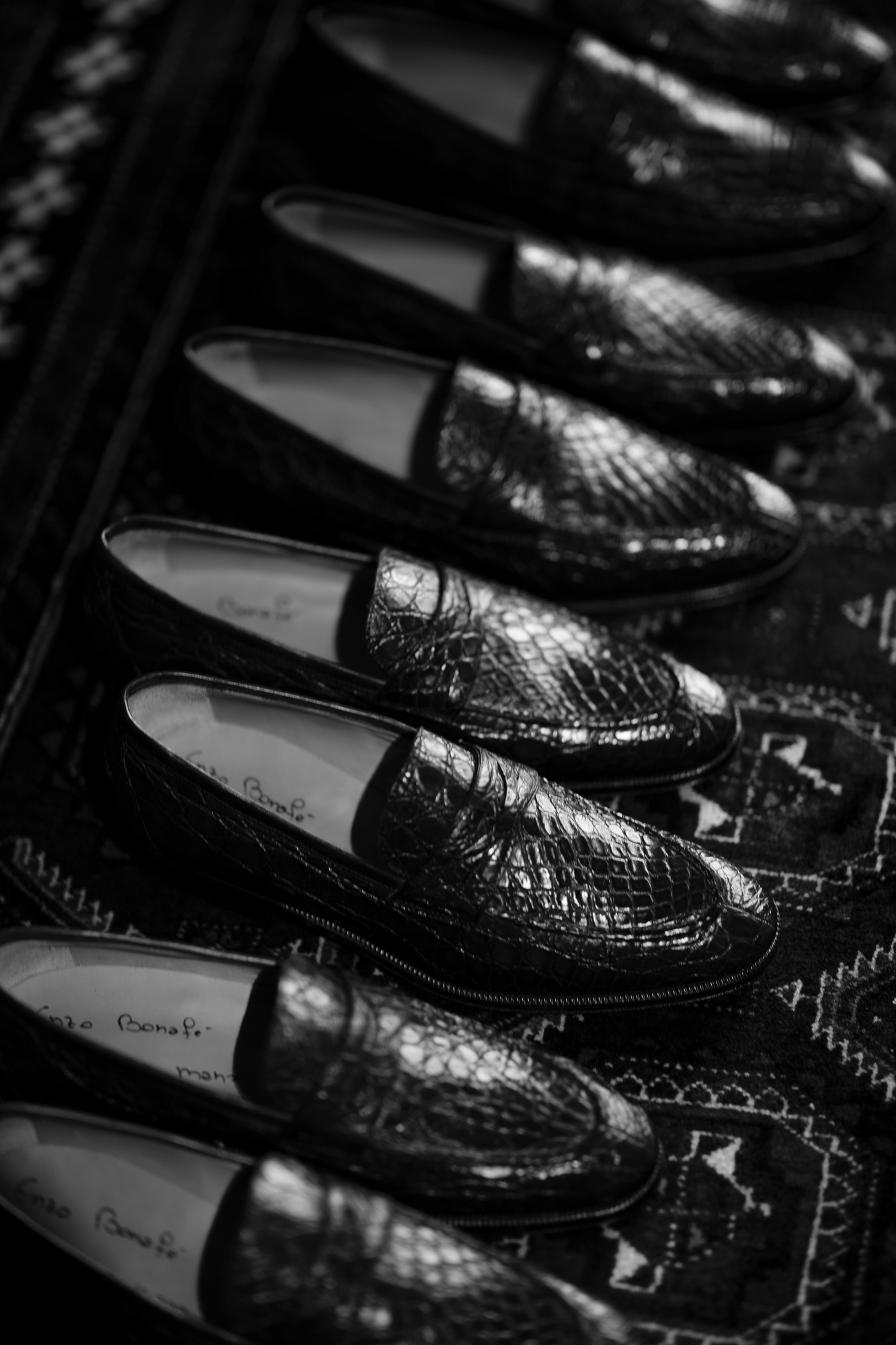 ENZO BONAFE (エンツォボナフェ) ART. EB-08 Crocodile Coin Loafer (クロコダイル コイン ローファー) Mat Crocodile Leather マット クロコダイル レザー ドレスシューズ ローファー NERO (ブラック) made in italy (イタリア製) 2020 春夏新作 愛知 名古屋 enzobonafe エンツォボナフェ eb08