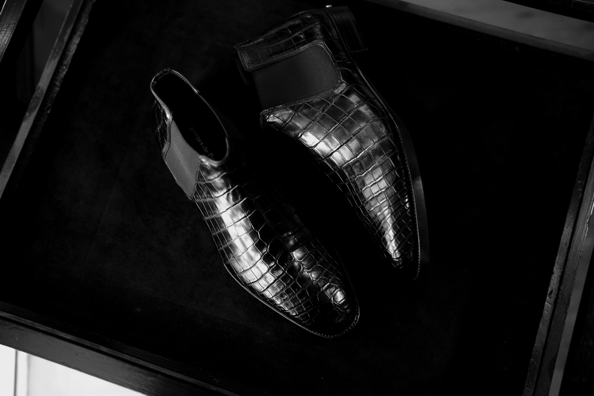 Georges de Patricia Diablo Crocodile // Heel Sole Custom 【Staff 私物】Georges de Patricia(ジョルジュ ド パトリシア) Diablo Crocodile (ディアブロ クロコダイル) 925 STERLING SILVER (925 スターリングシルバー) Crocodile クロコダイル エキゾチックレザー サイドゴアブーツ NOIR (ブラック) 【Special Boots】アルトエデリット ジョルジュドパトリシア ブーツ 超絶ブーツ ランボルギーニ ディアブロ lamborghini