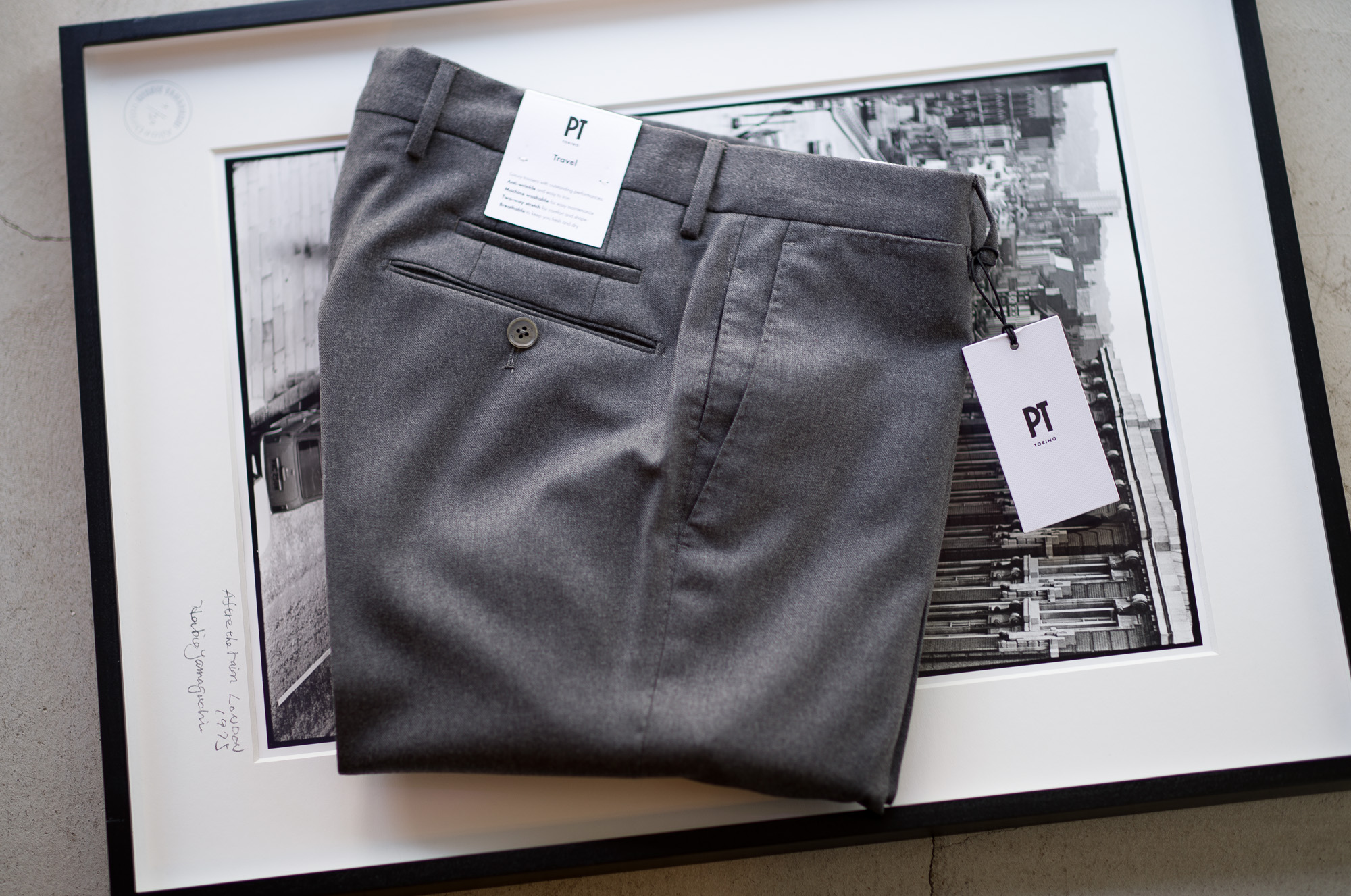 PT TORINO (ピーティートリノ) TRAVELLER (トラベラー) SUPER SLIM FIT (スーパースリムフィット) TECHNO WASHABLE WOOL ストレッチ テクノ ウォッシャブル フラノ ウール スラックス GRAY(グレー・0230) 2022秋冬 【ご予約開始】愛知 名古屋 Alto e Diritto altoediritto アルトエデリット