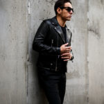 SAINT LAURENT (サンローラン) L01 MOTORCYCLE JACKET (モーターサイクルジャケット) ラムレザー ダブル ライダース ジャケット BLACK(ブラック) Made in italy (イタリア製) 愛知 名古屋 Alto e Diritto altoediritto アルトエデリット サンローラン ライダースジャケット　レザージャケット クエルボヴァローナ ルイス ピーティートリノ ウールスラックス サマーウール ブラック フィクサー ブラックパンサー サングラス イルミナティ アイズリング 925シルバー