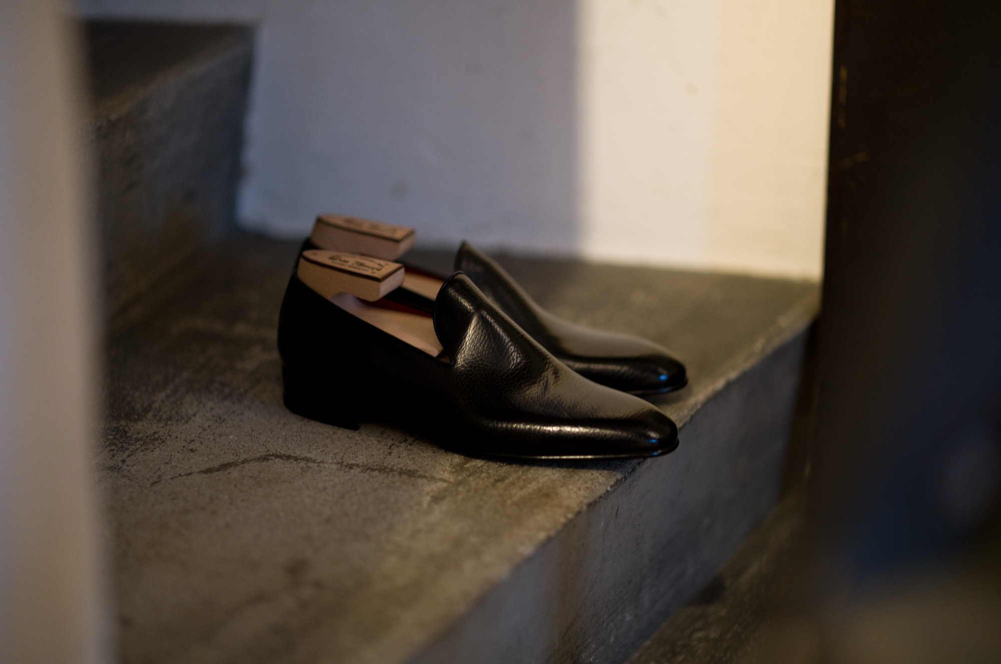 ENZO BONAFE "ART.3921" SLIP ON LAMA Leather NERO made in italy 2022 エンツォボナフェ スリッポン ラマレザー ドレスシューズ ブラック ローファー 愛知 名古屋 Alto e Diritto altoediritto アルトエデリット