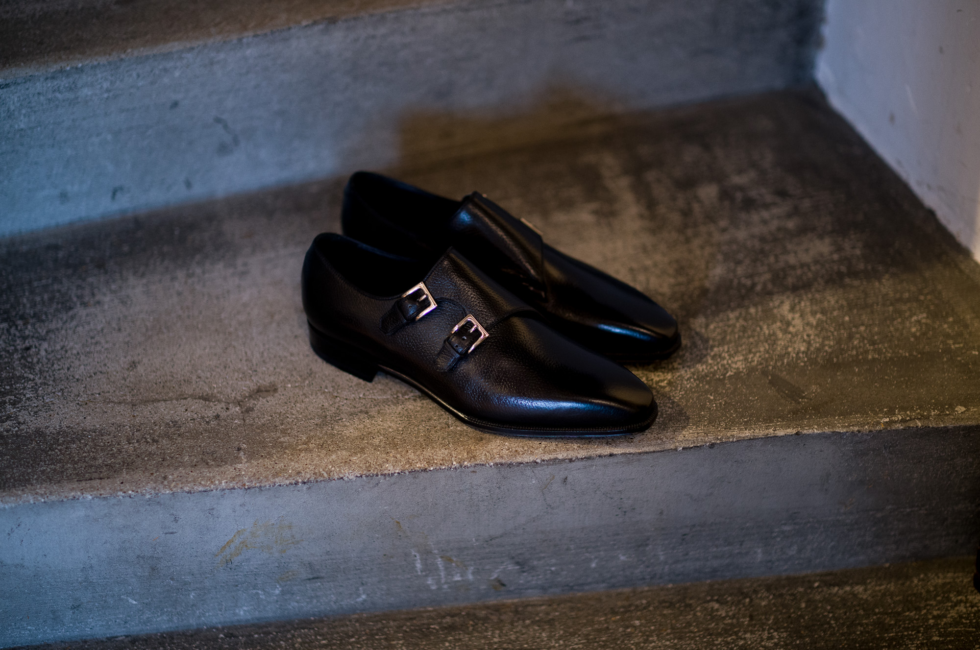 ENZO BONAFE "ART.EB-36" Double Monk Strap Shoes INCA Leather NERO 2022 愛知 名古屋 Alto e Diritto altoediritto アルトエデリット エンツォボナフェ ダブルモンクストラップシューズ ブラック イタリア製