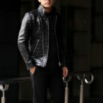 Georges de Patricia (ジョルジュ ド パトリシア) Huracan Porosus Crocodile(ウラカン ポロサス クロコダイル) 925 STERLING SILVER (925 スターリングシルバー) Porosus Crocodile ポロサス クロコダイル エキゾチックレザー ダブルライダース ジャケット NOIR (ブラック) 2022 【Special Model】【ご予約受付中】のイメージ