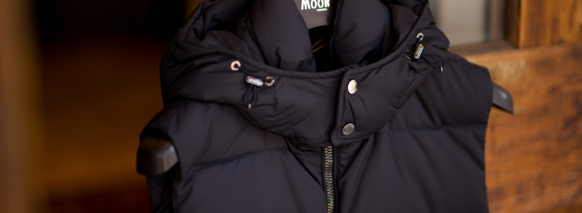 MOORER (ムーレー) FIRE-WK (フェイヤー) Nylon Down Vest ナイロン ダウンベスト BLUE (ブルー) Made in italy (イタリア製) 2022 秋冬新作 【入荷しました】【フリー分発売開始】 altoediritto　アルトエデリット ベスト ナイロンダウン 防寒