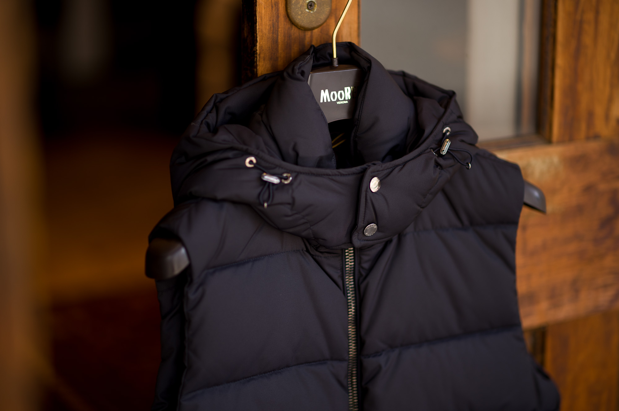 MOORER (ムーレー) FIRE-WK (フェイヤー) Nylon Down Vest ナイロン ダウンベスト BLUE (ブルー) Made in italy (イタリア製) 2022 秋冬新作 【入荷しました】【フリー分発売開始】 altoediritto　アルトエデリット ベスト ナイロンダウン 防寒