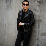 SAINT LAURENT (サンローラン) L01 MOTORCYCLE JACKET (モーターサイクルジャケット) ラムレザー ダブル ライダース ジャケット BLACK(ブラック) Made in italy (イタリア製)のイメージ