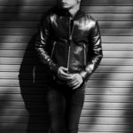 TOM FORD (トムフォード) CAFÉ BIKER JACKET (カフェ バイカー ジャケット) カーフレザー シングル ライダース ジャケット BLACK (ブラック) Made in italy (イタリア製)のイメージ