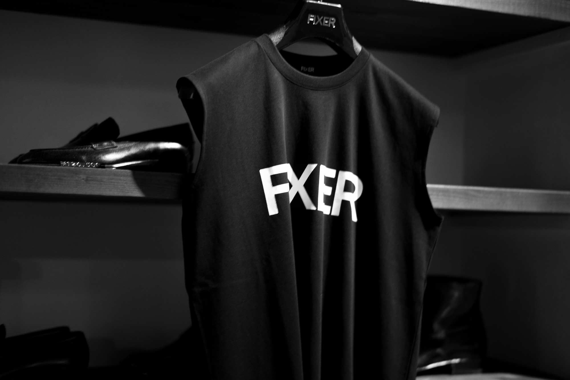 FIXER FTS-02 Print Crew Neck T-shirt BLACK 【Special Model】【東京限定】フィクサー プリントTシャツ ブラック ホワイトロゴ 愛知 名古屋 Alto e Diritto altoediritto アルトエデリット 東京限定