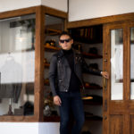 ISAMU KATAYAMA BACKLASH The Line (イサムカタヤマ バックラッシュ ザ・ライン) GUIDI CALF DOUBLE RIDERS No.ALT-215 (グイディ カーフ ダブルライダース) 925 STERLING SILVER (925 スターリングシルバー) レザー ダブルライダース ジャケット BLACK (ブラック) MADE IN JAPAN (日本製) 2022 【Special Model】のイメージ