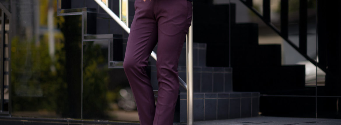 PT TORINO (ピーティートリノ) BUSINESS (ビジネス) SUPER SLIM FIT (スーパースリムフィット) STRETCH WOOLLEN TWILL ストレッチ サージ ウール スラックス VIOLET (ヴァイオレット・0690) 2022秋冬 【ご予約受付中】愛知 名古屋 Alto e Diritto altoediritto アルトエデリット