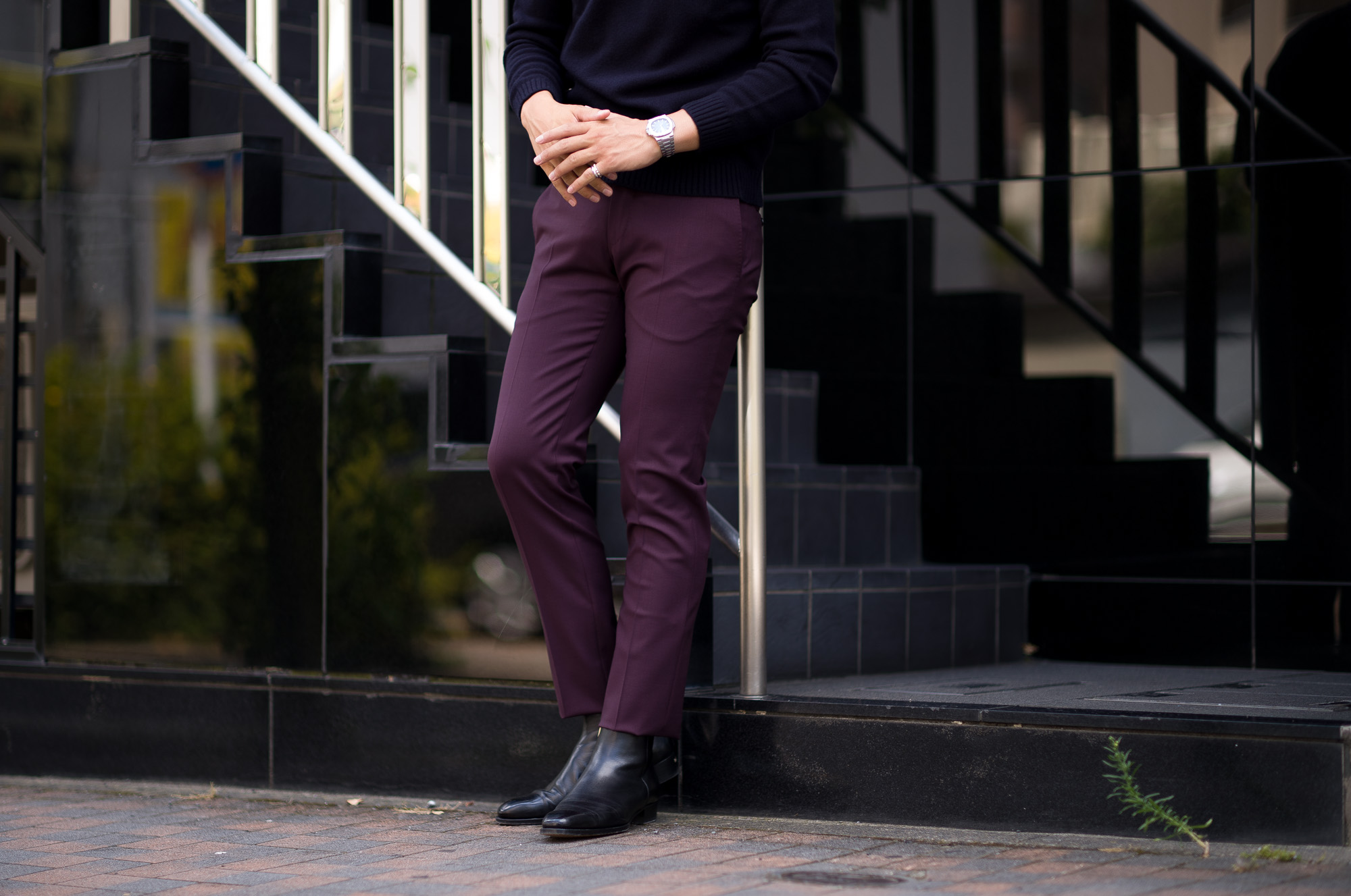 PT TORINO (ピーティートリノ) BUSINESS (ビジネス) SUPER SLIM FIT (スーパースリムフィット) STRETCH WOOLLEN TWILL ストレッチ サージ ウール スラックス VIOLET (ヴァイオレット・0690) 2022秋冬 【ご予約受付中】愛知 名古屋 Alto e Diritto altoediritto アルトエデリット