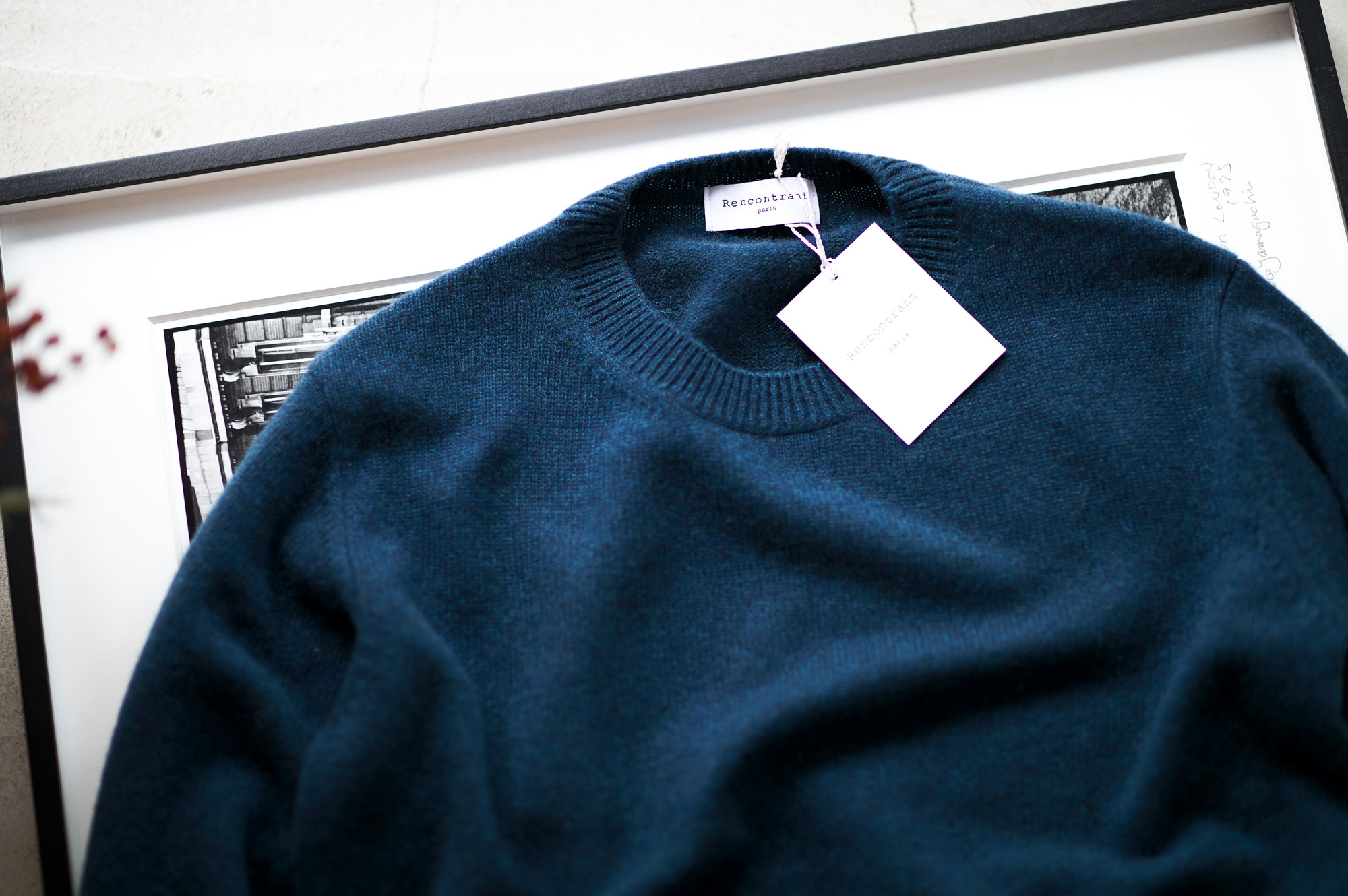 RENCONTRANT (レンコントラント) Cashmere Crew Neck Sweater (クルーネック セーター) Cashmere 100% ミドルゲージ カシミヤ ニット セーター ATRANTIC DEEP (ブルー) MADE IN JAPAN (日本製) 2022 秋冬新作 【入荷しました】【フリー分発売開始】愛知 名古屋 Alto e Diritto altoediritto アルトエデリット