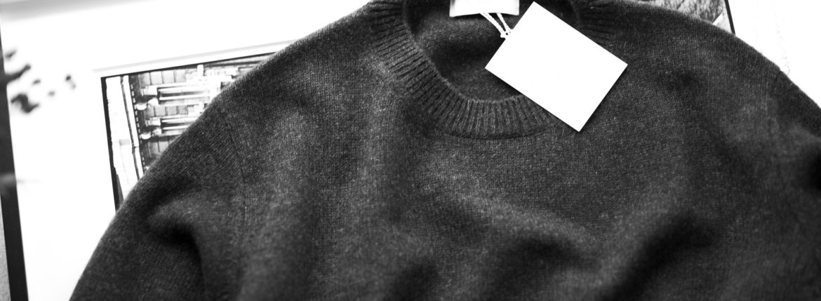 RENCONTRANT (レンコントラント) Cashmere Sweater ミドルゲージ カシミヤクルーネックセーター CHARCOAL (チャコール) 愛知 名古屋 Alto e Diritto altoediritto アルトエデリット カシミア