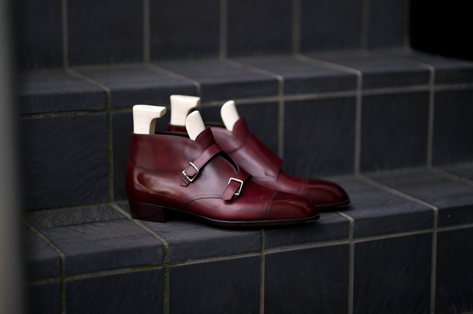 Yohei Fukuda "BESPOKE" Double Monk Boots Misty Claret 2022 ダブルモンクブーツ  ミスティー クラレット ヨウヘイフクダ ビスポーク ダブルモンク ミュージアムカーフ シングルモンク ブラックボックスカーフ ヨウヘイフクダ ビスポーク セミオーダー クラシック オックスフォード ブラックカーフ 愛知 名古屋 Alto e Diritto altoediritto アルトエデリット