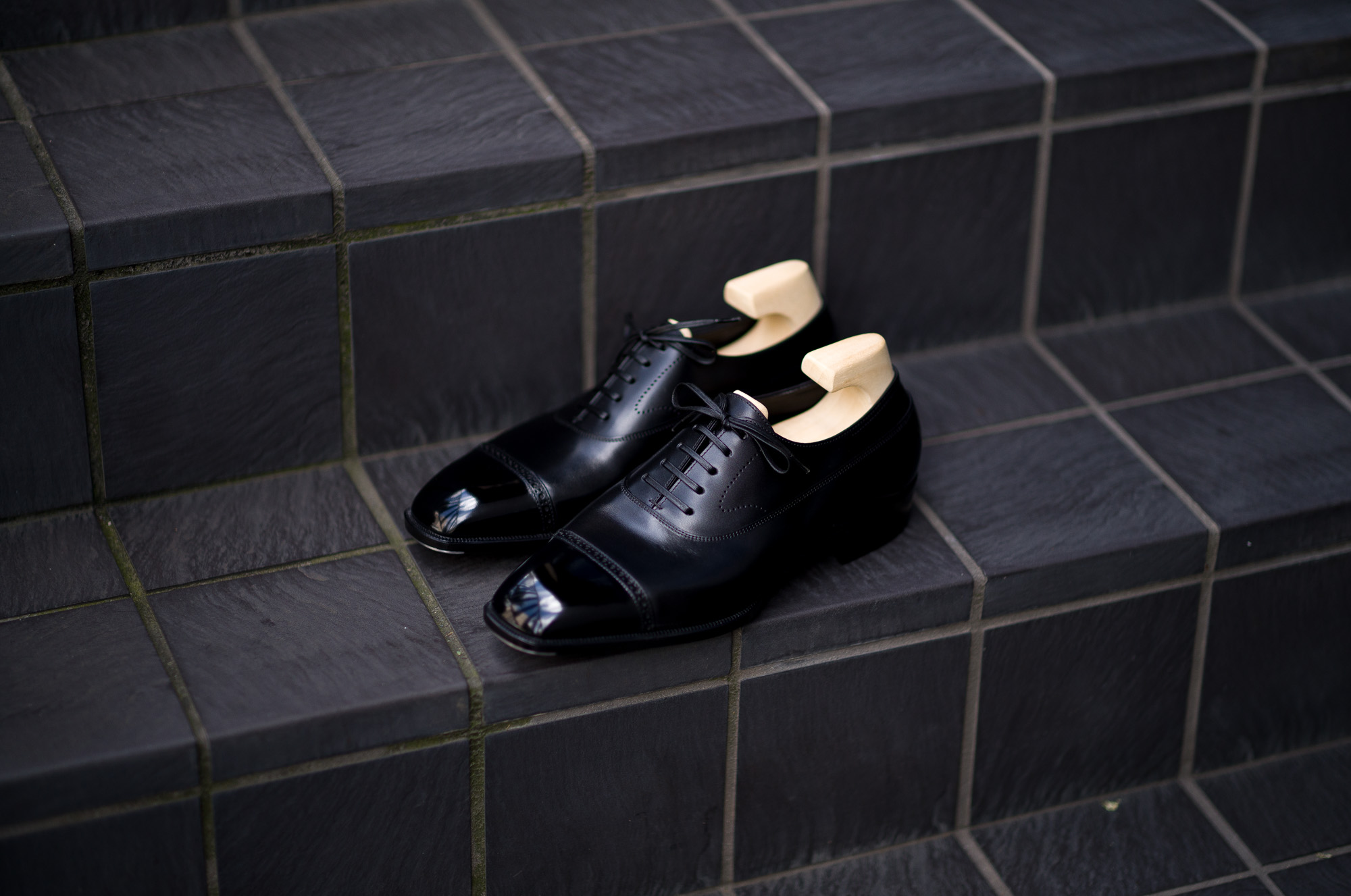 Yohei Fukuda "BESPOKE" H/C Celeste Black Box Calf 2022 ヨヘイフクダ ビスポーク シングルモンク ブラックボックスカーフ ヨウヘイフクダ ビスポーク セミオーダー クラシック オックスフォード ブラックカーフ 愛知 名古屋 Alto e Diritto altoediritto アルトエデリット