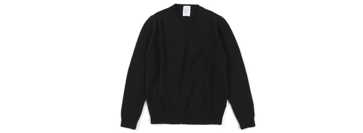 BIBLIOTHECA (ビブリオテカ) Baby Cashmere Crew Neck Sweater (ベビーカシミヤ クルーネック セーター) Loropiana (ロロピアーナ) Baby Cashmere 100% 7ゲージ ベビーカシミヤ ニット セーター BLACK (ブラック・22) MADE IN ITALY (イタリア製) 2022秋冬新作のイメージ