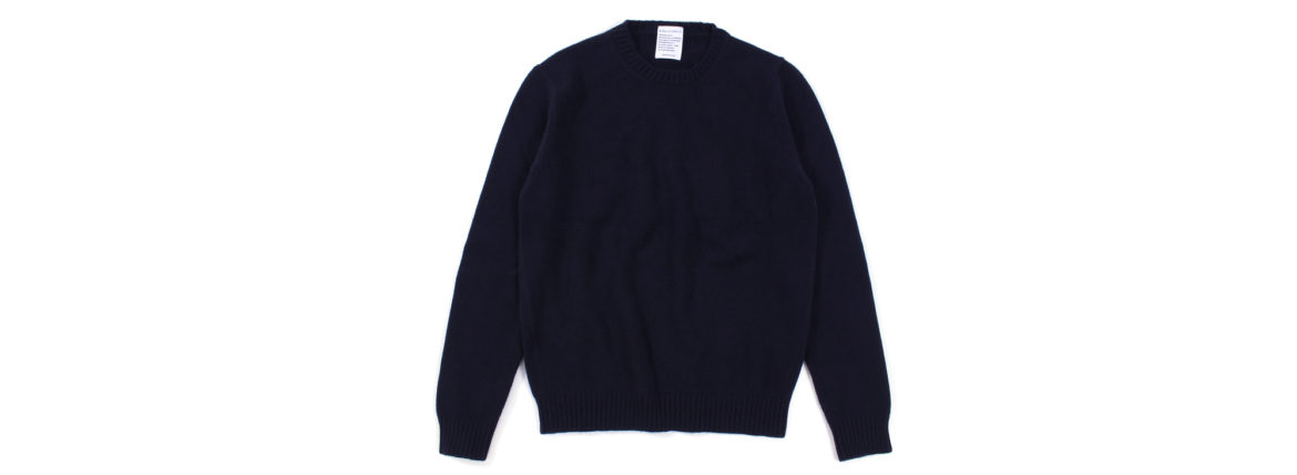 BIBLIOTHECA (ビブリオテカ) Baby Cashmere Crew Neck Sweater (ベビーカシミヤ クルーネック セーター) Loropiana (ロロピアーナ) Baby Cashmere 100% 7ゲージ ベビーカシミヤ ニット セーター NAVY (ネイビー・17) MADE IN ITALY (イタリア製) 2022秋冬新作 【入荷しました】【フリー分発売開始】愛知 名古屋 Alto e Diritto altoediritto アルトエデリット