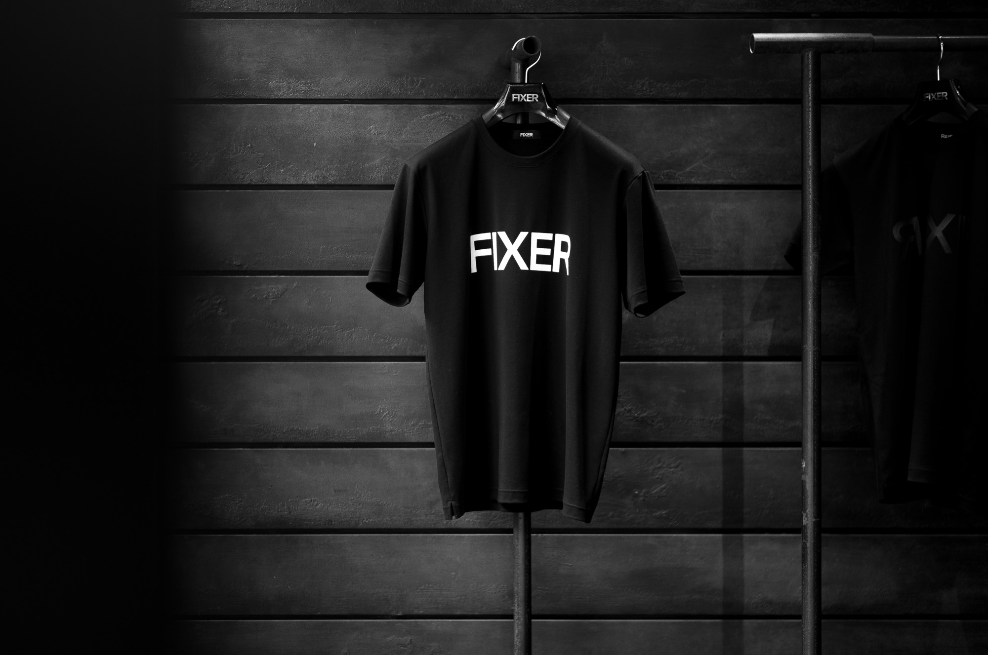 FIXER FTS-02 Print Crew Neck T-shirt BLACK 【Special Model】【東京限定】フィクサー プリントTシャツ ブラック ホワイトロゴ 愛知 名古屋 Alto e Diritto altoediritto アルトエデリット 東京限定