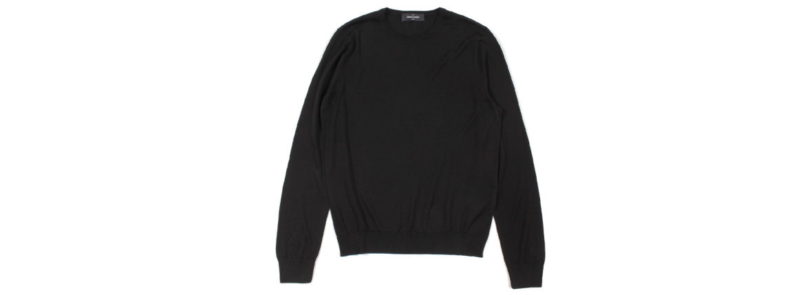 Gran Sasso (グランサッソ) Silk Knit Crew Neck Sweater (シルク ニット クルーネック セーター) SETA (シルク 100%) シルクニット セーター BLACK (ブラック・099) made in italy (イタリア製) 2022秋冬 愛知 名古屋 Alto e Diritto altoediritto アルトエデリット