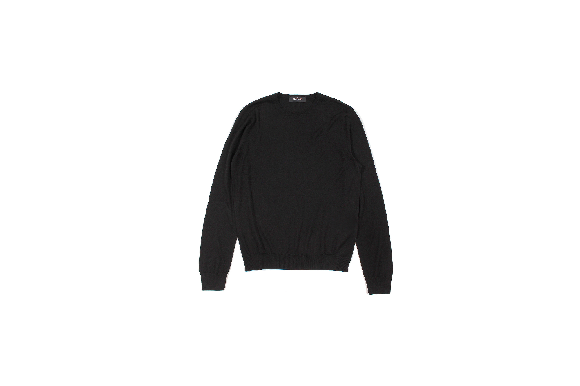 Gran Sasso (グランサッソ) Silk Knit Crew Neck Sweater (シルク ニット クルーネック セーター) SETA (シルク 100%) シルクニット セーター BLACK (ブラック・099) made in italy (イタリア製) 2022秋冬 愛知 名古屋 Alto e Diritto altoediritto アルトエデリット