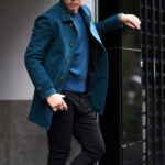 ISAIA (イザイア) CAPPOTTO (カッポット) Gruppo 7 カシミア カーコート BLUE GREEN (ブルー グリーン・540) Made in italy (イタリア製) 2022秋冬 【Special Model】のイメージ