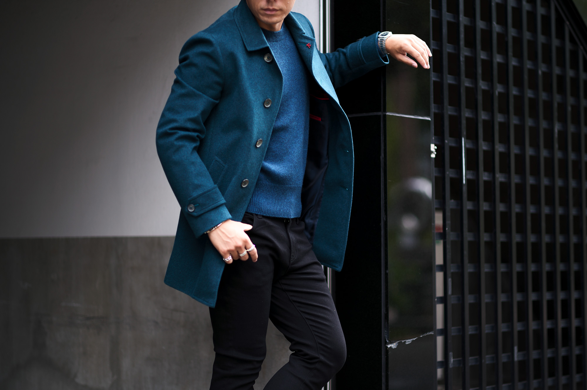 ISAIA (イザイア) CAPPOTTO (カッポット) Gruppo 7 カシミア カーコート BLUE GREEN (ブルー グリーン・540) Made in italy (イタリア製) 2022秋冬 【Special Model】 愛知 名古屋 Alto e Diritto altoediritto アルトエデリット カシミヤジャケット カシミアジャケット